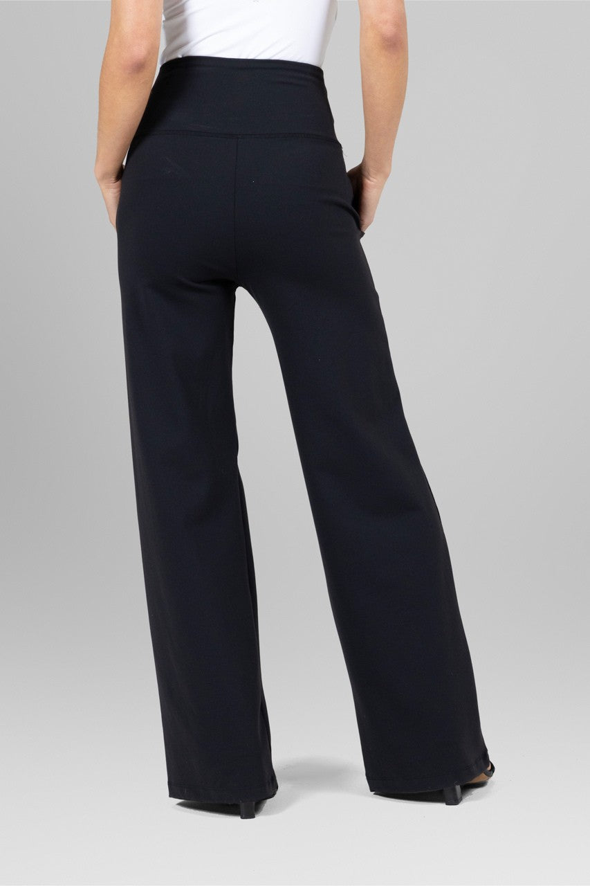 HIGH WAIST WIDE LEG PANT: BLACK