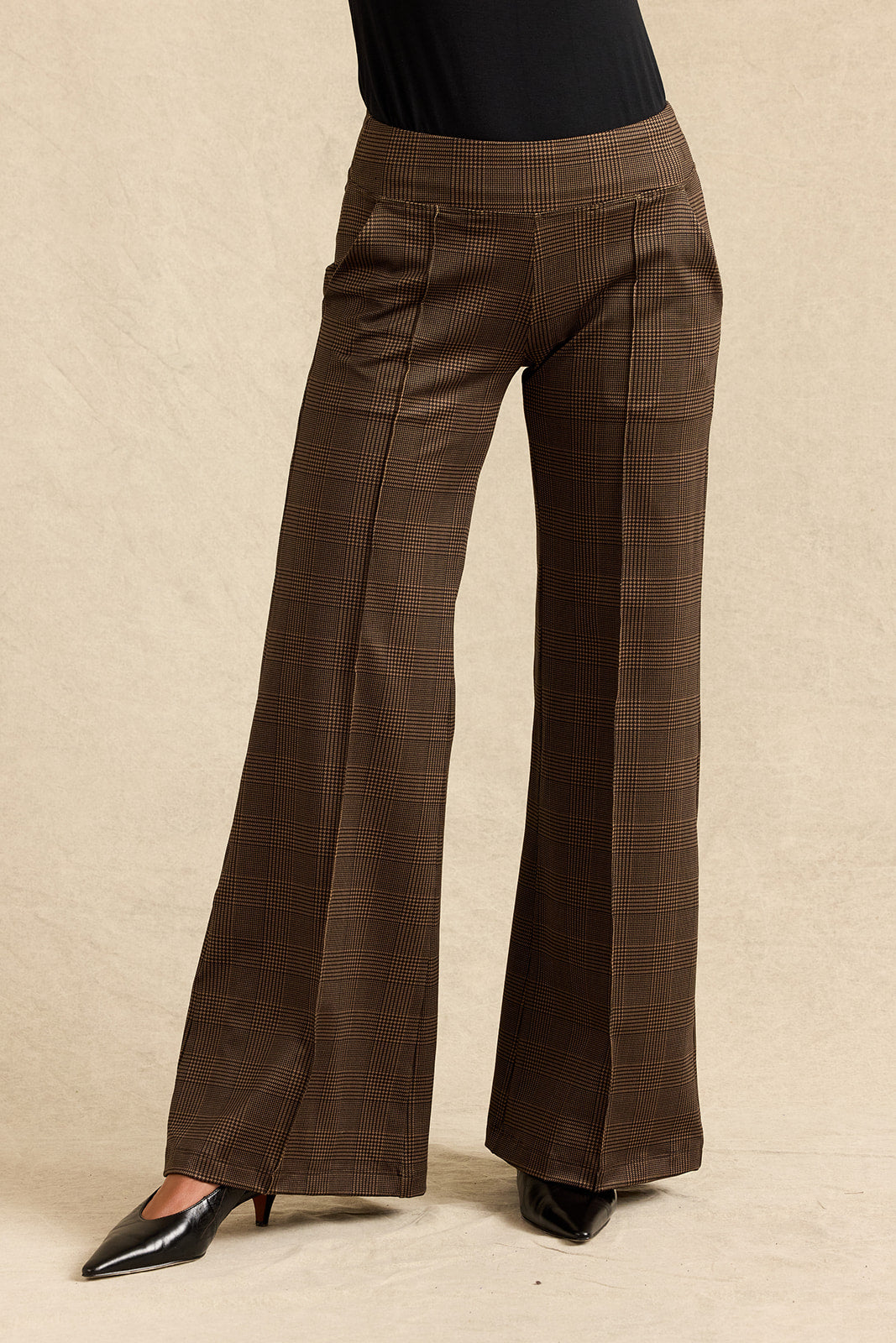 PERFECT WIDE LEG PANT: PRINCE OF WALES PLAID