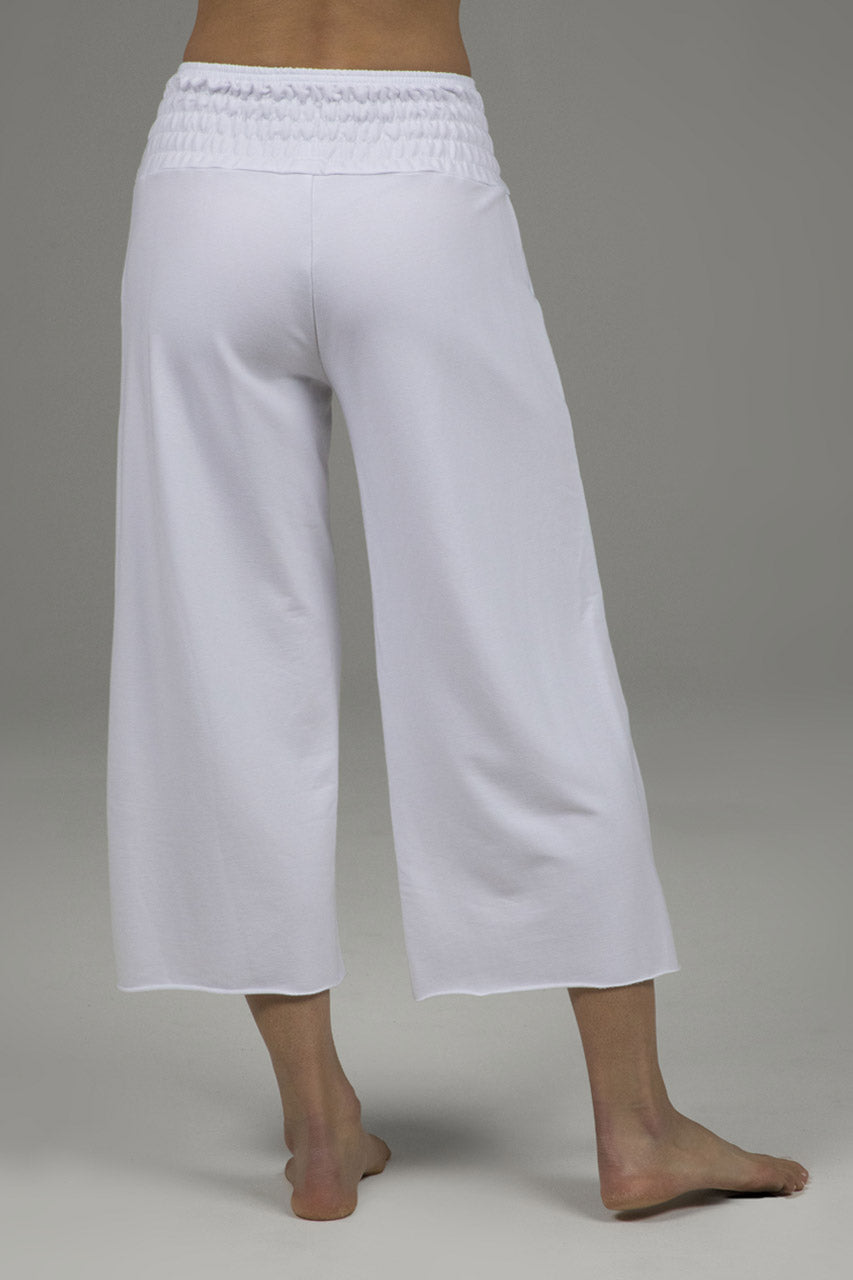 flowy white yoga pant