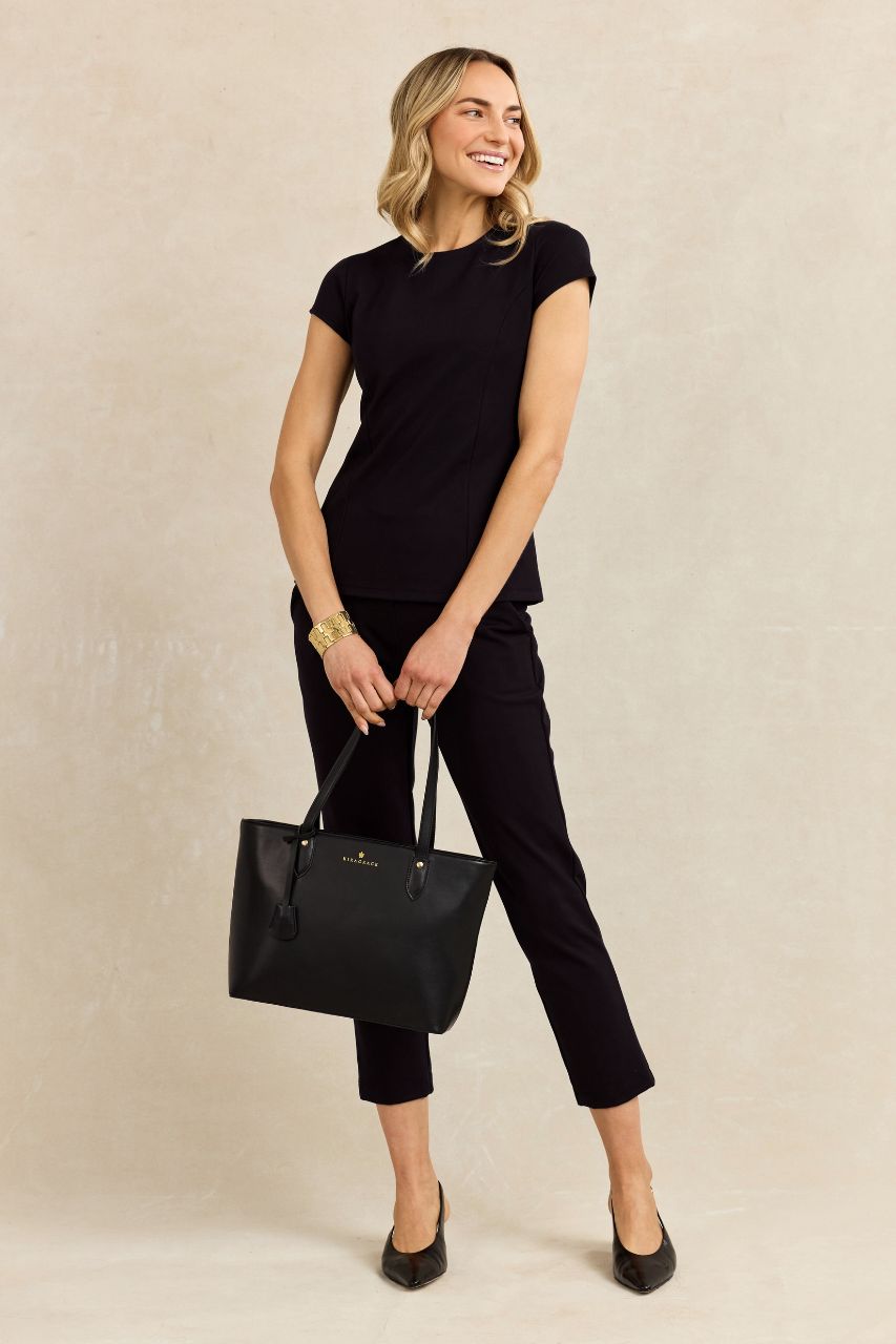 CARMEN TROUSER: BLACK PONTE