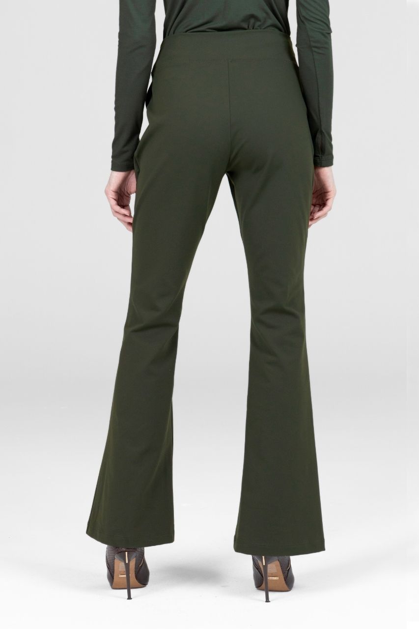VICTORIA HIGH WAIST FLARE PANT: LODEN