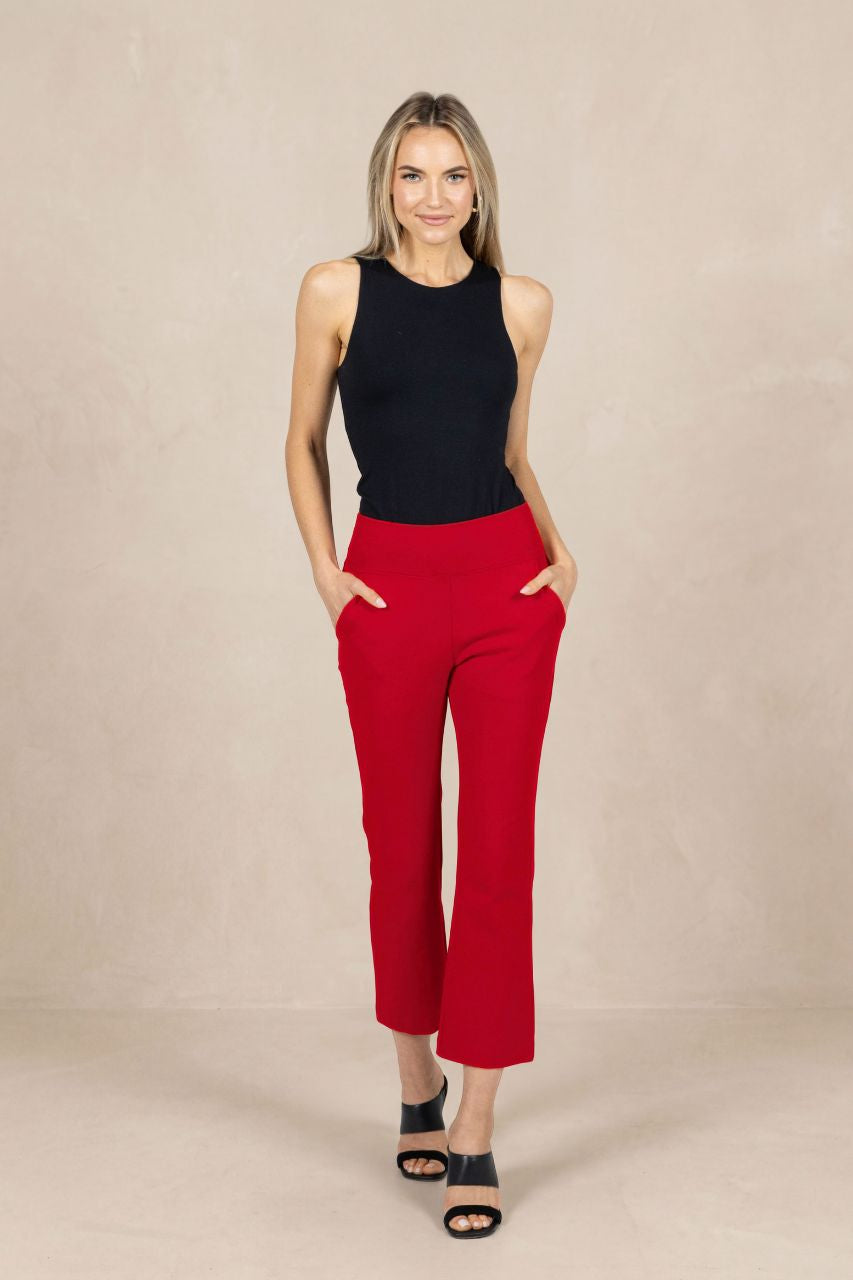 HIGH WAIST KICK FLARE PANT: RUBY