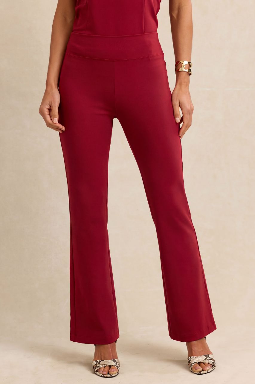 NINA MICRO FLARE PANT: BRICK RED