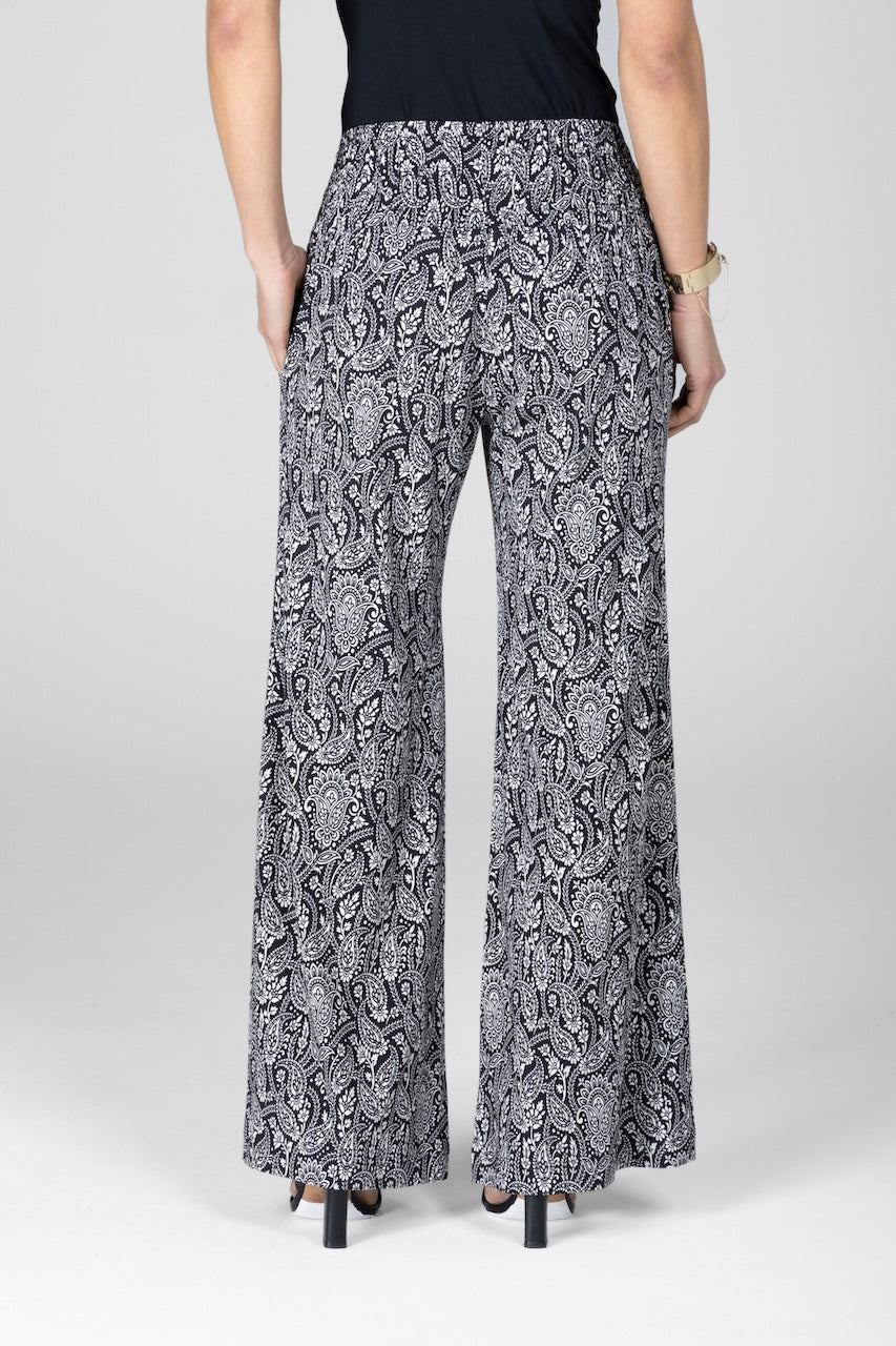 PORTOFINO TRAVEL PANT: BLACK PAISLEY