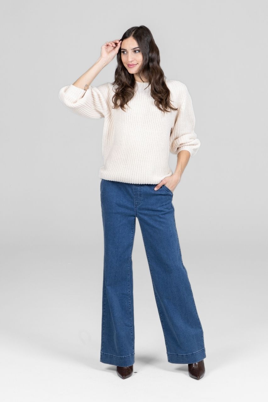 FISHERMAN SWEATER: IVORY