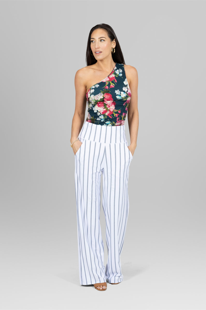 one shoulder floral