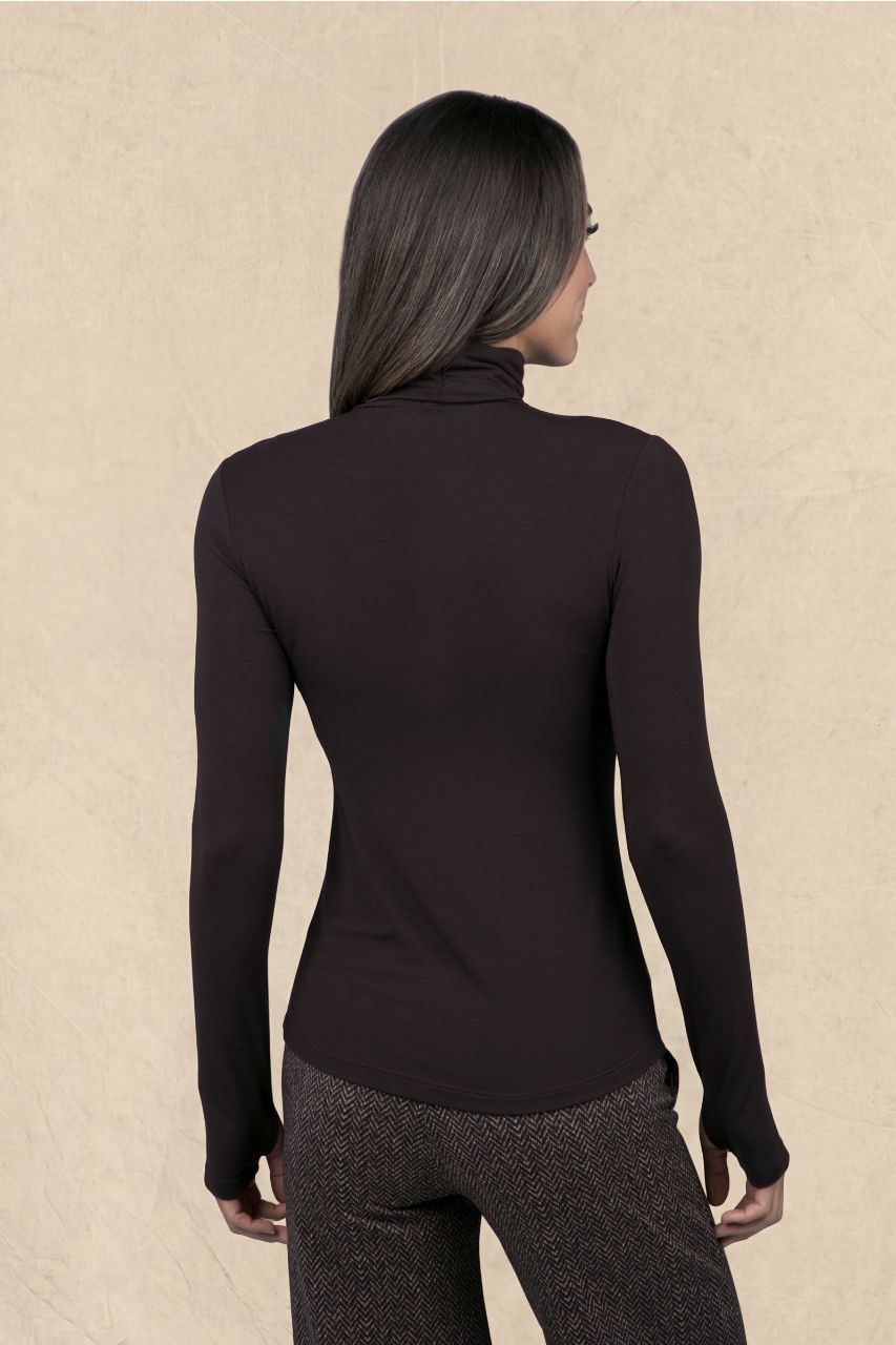 GRACE TURTLENECK: SABLE BROWN