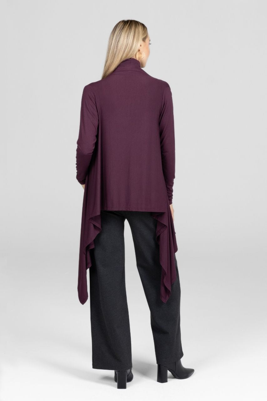 INFINITY WRAP CARDIGAN: BURGUNDY