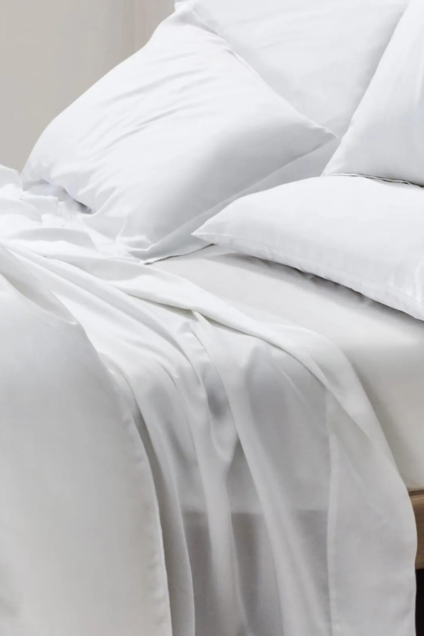 White bed sheets