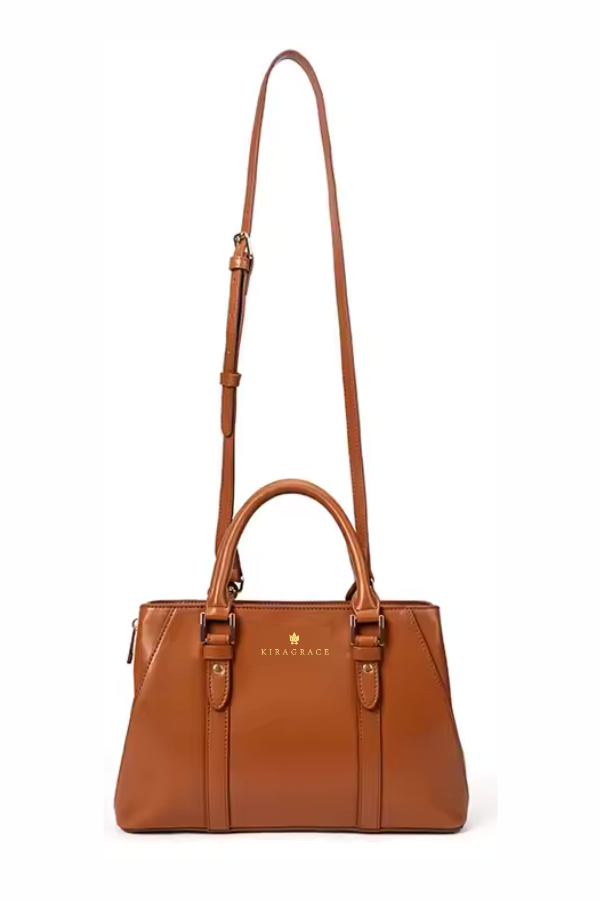 Kiragrace embossed brown back with shoulder strap