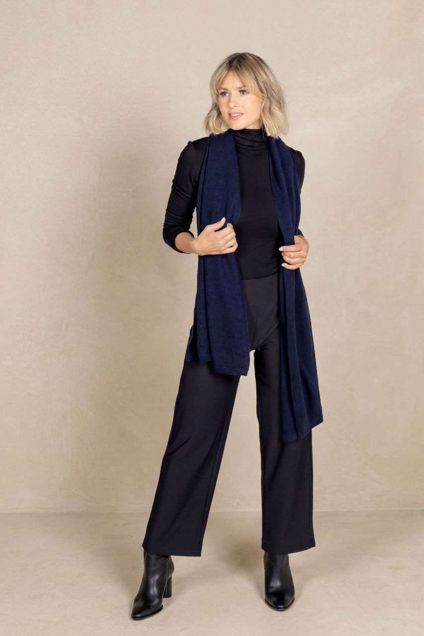 CASHMERE SCARF: NAVY