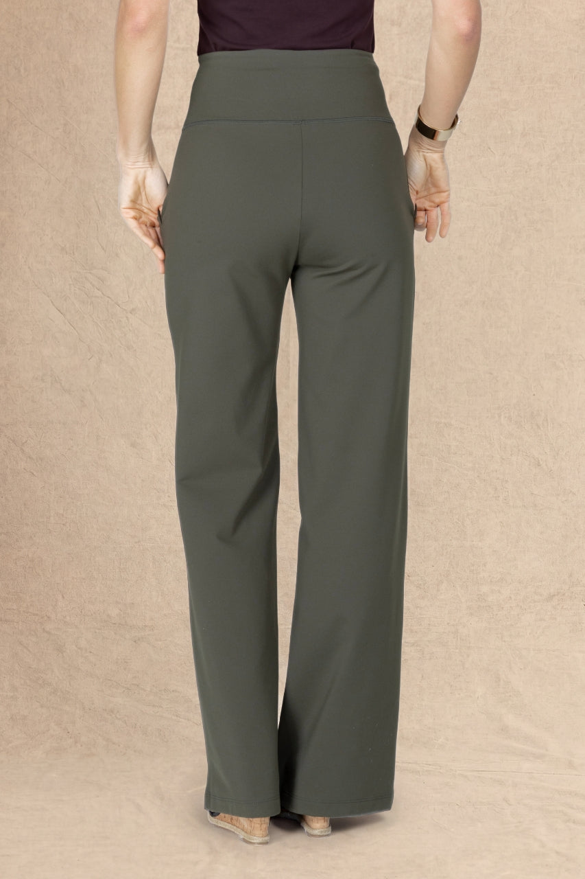 HIGH WAIST WIDE LEG PANT: FOREST NIGHT