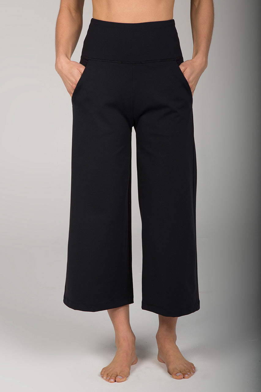 High Rise Flare Yoga Pants in Black front view