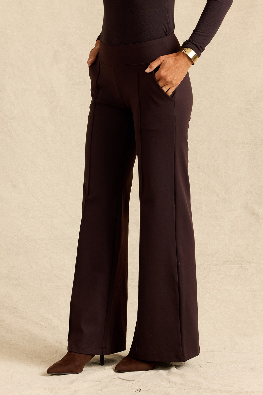 PERFECT WIDE LEG PANT: SABLE BROWN
