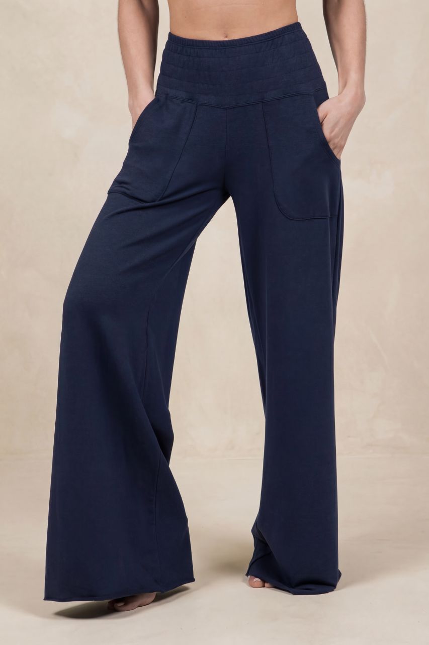 KIRAGRACE COZY BOHO YOGA PANT: NAVY