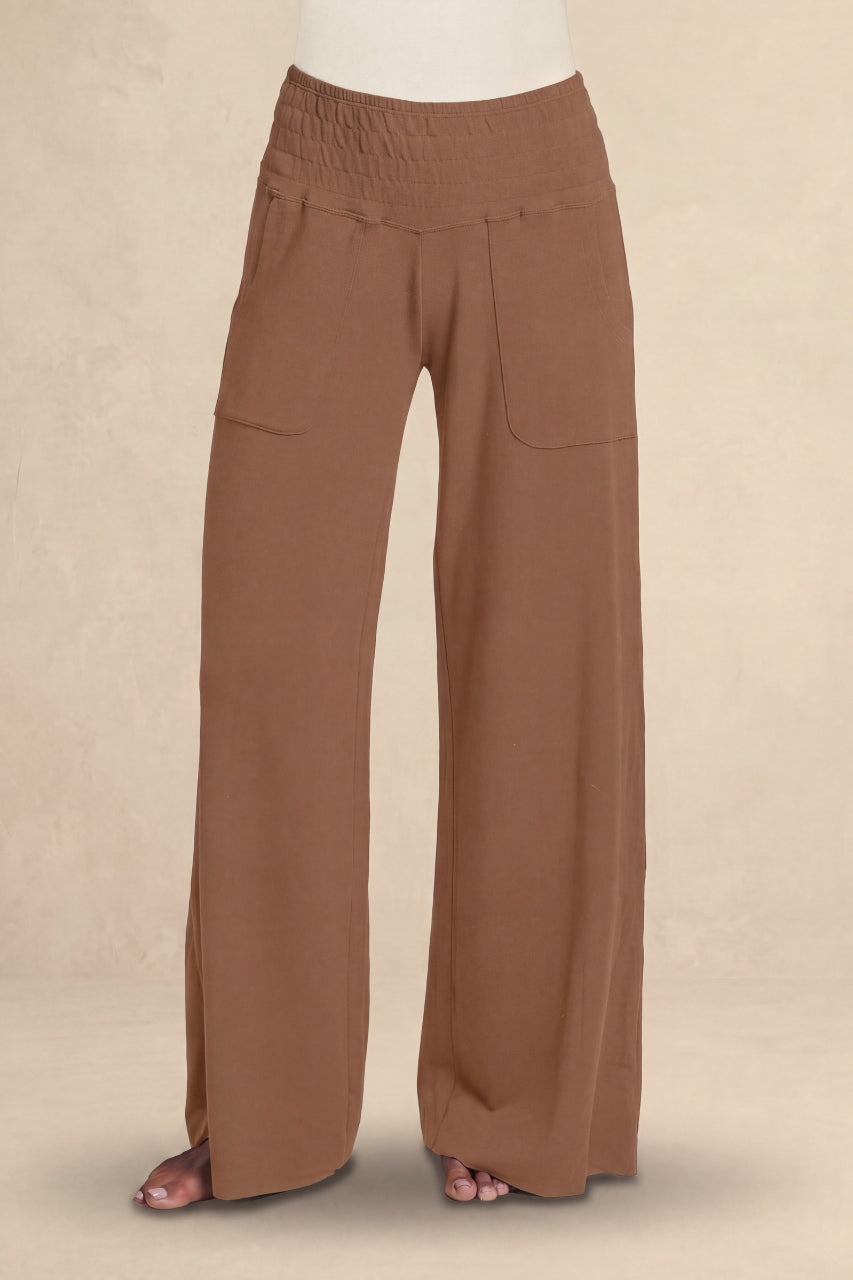 KIRAGRACE COZY BOHO YOGA PANT: CAMEL