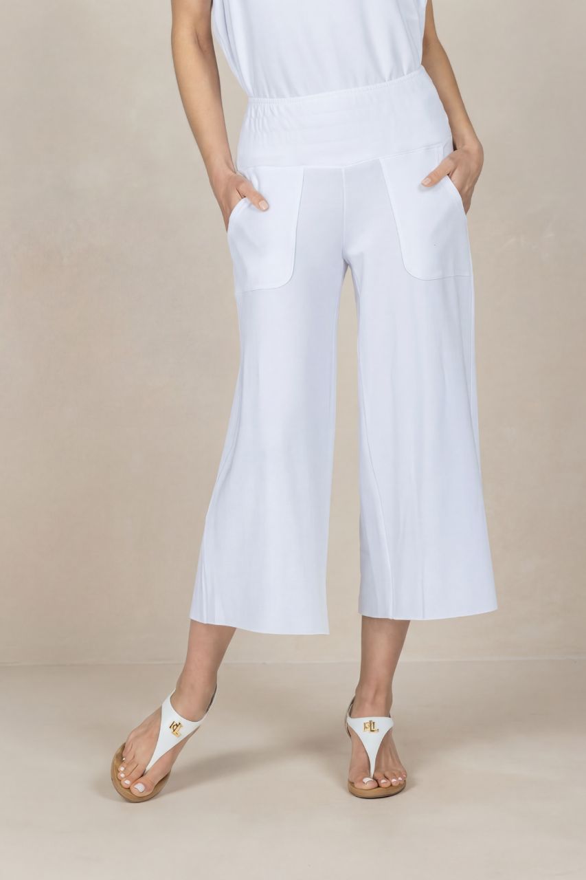 KIRAGRACE COZY BOHO CROP YOGA PANT: WHITE