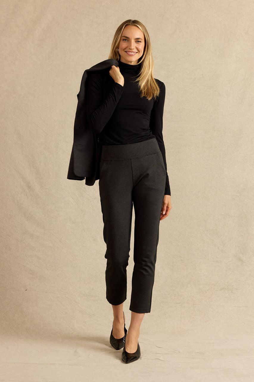 CARMEN TROUSER: CHARCOAL PONTE