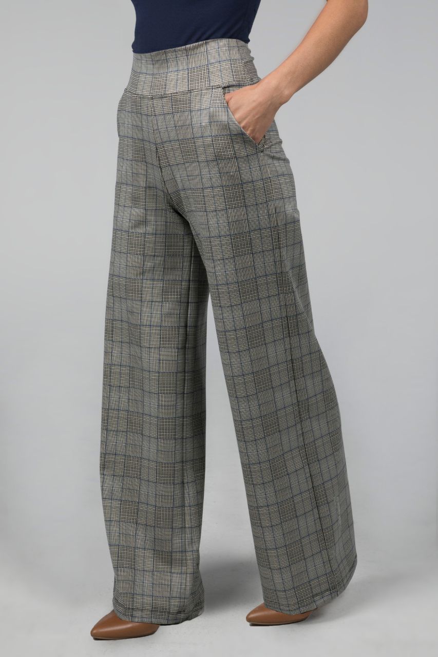 GRACE WIDE LEG PANT: HIGHLAND PLAID