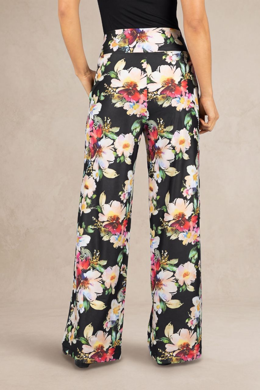 Floral pants on a neutral background