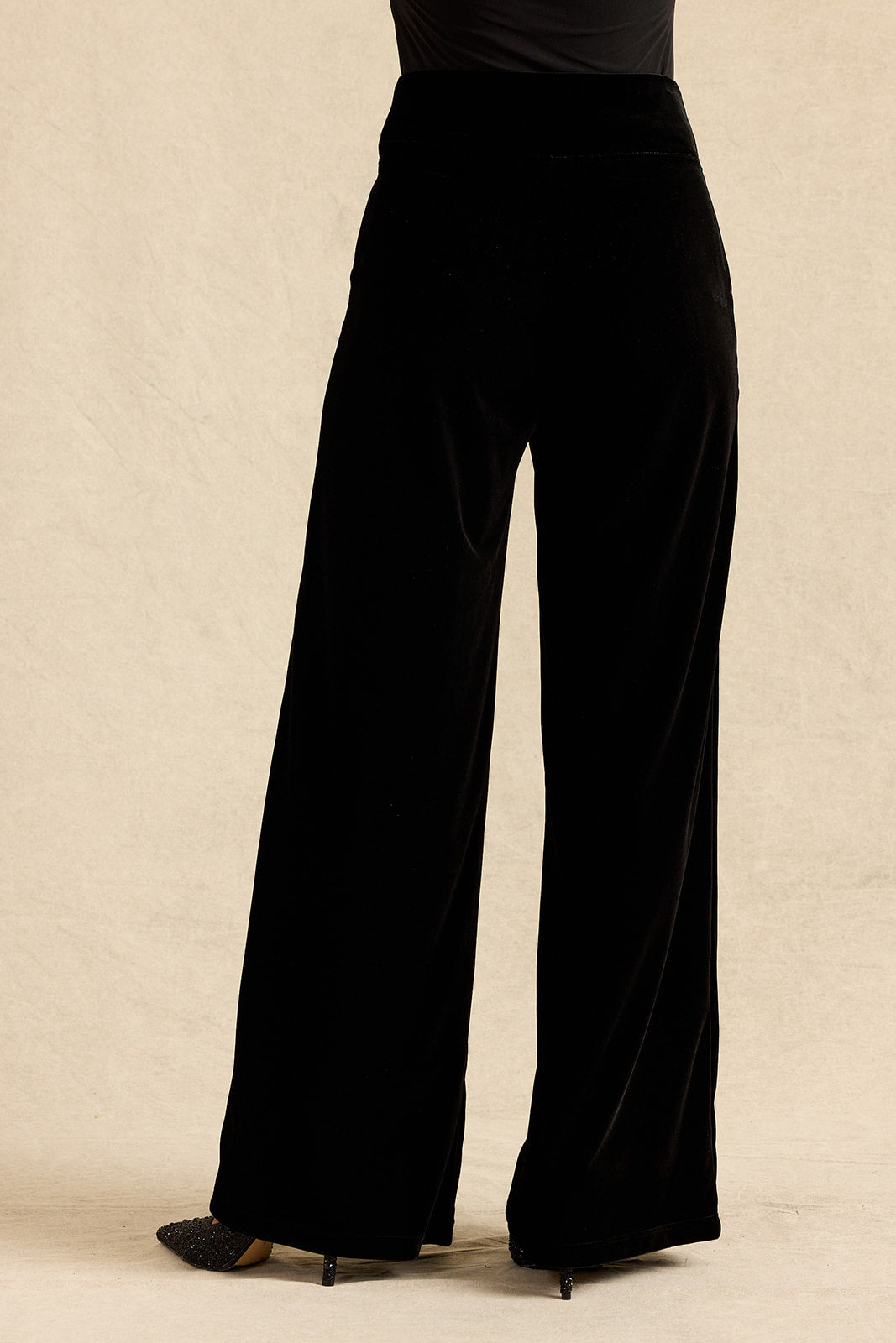 GRACE WIDE LEG PANT: BLACK VELVET