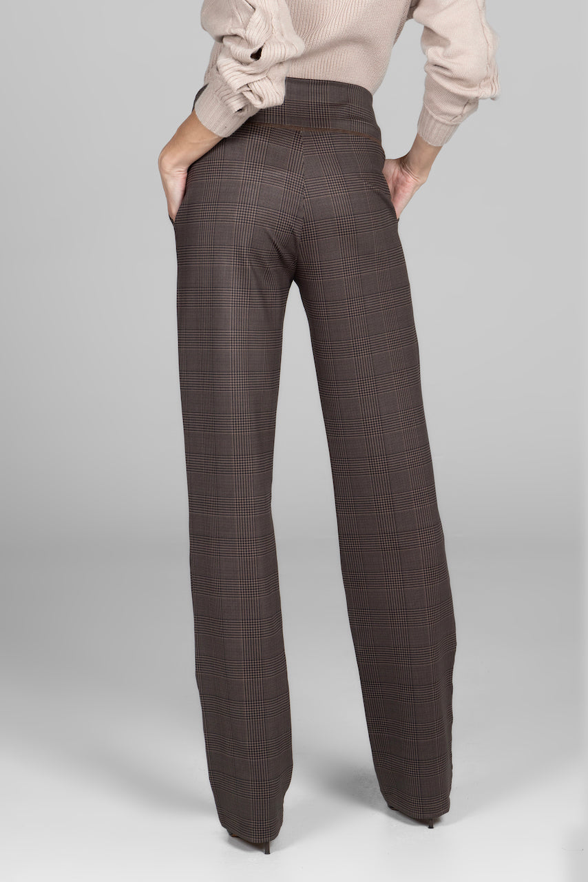 Plaid straight leg pants online