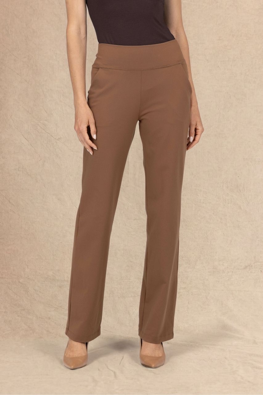 NINA STRAIGHT LEG PANT: DARK KHAKI