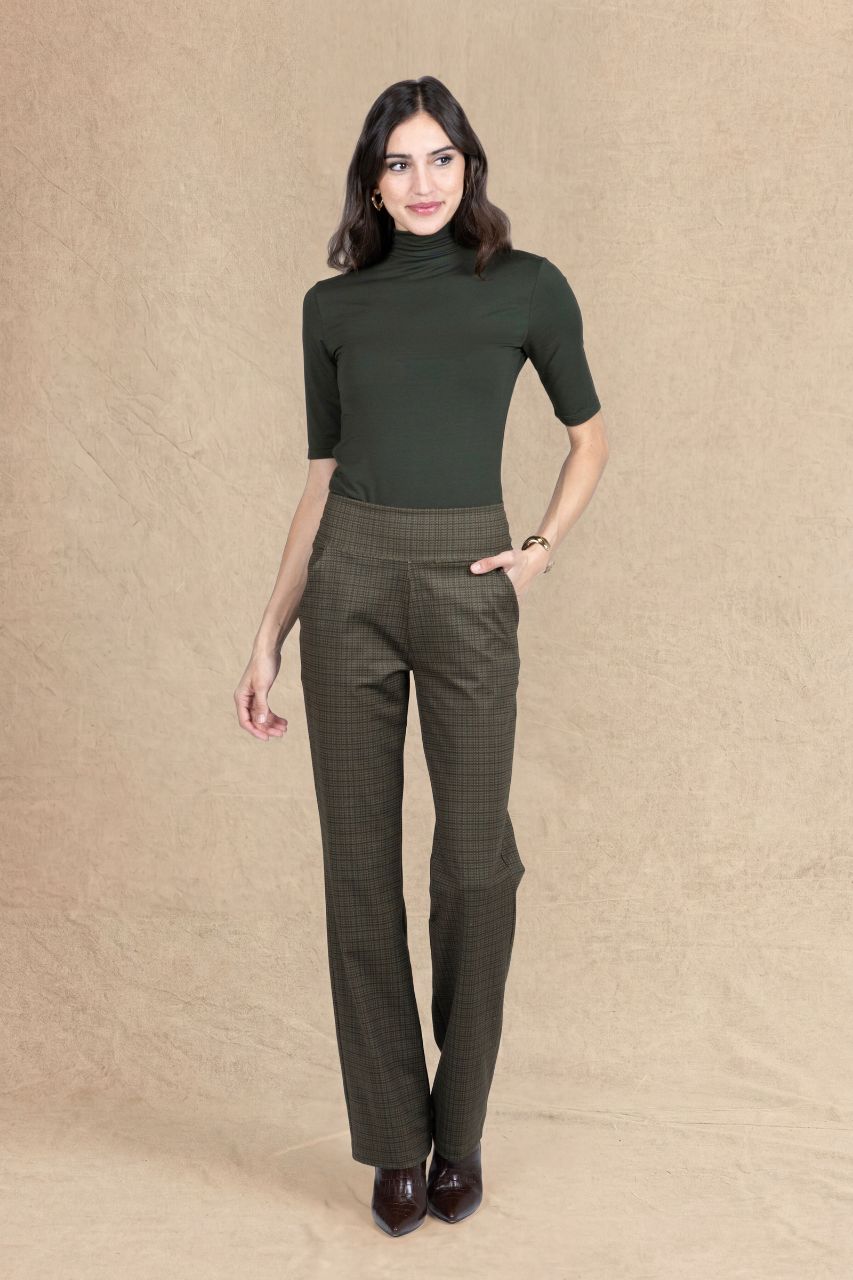 GRACE MOCKNECK TEE: LODEN