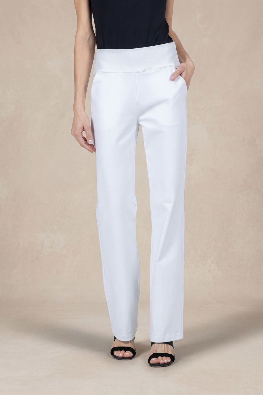 NINA STRAIGHT LEG PANT: WHITE