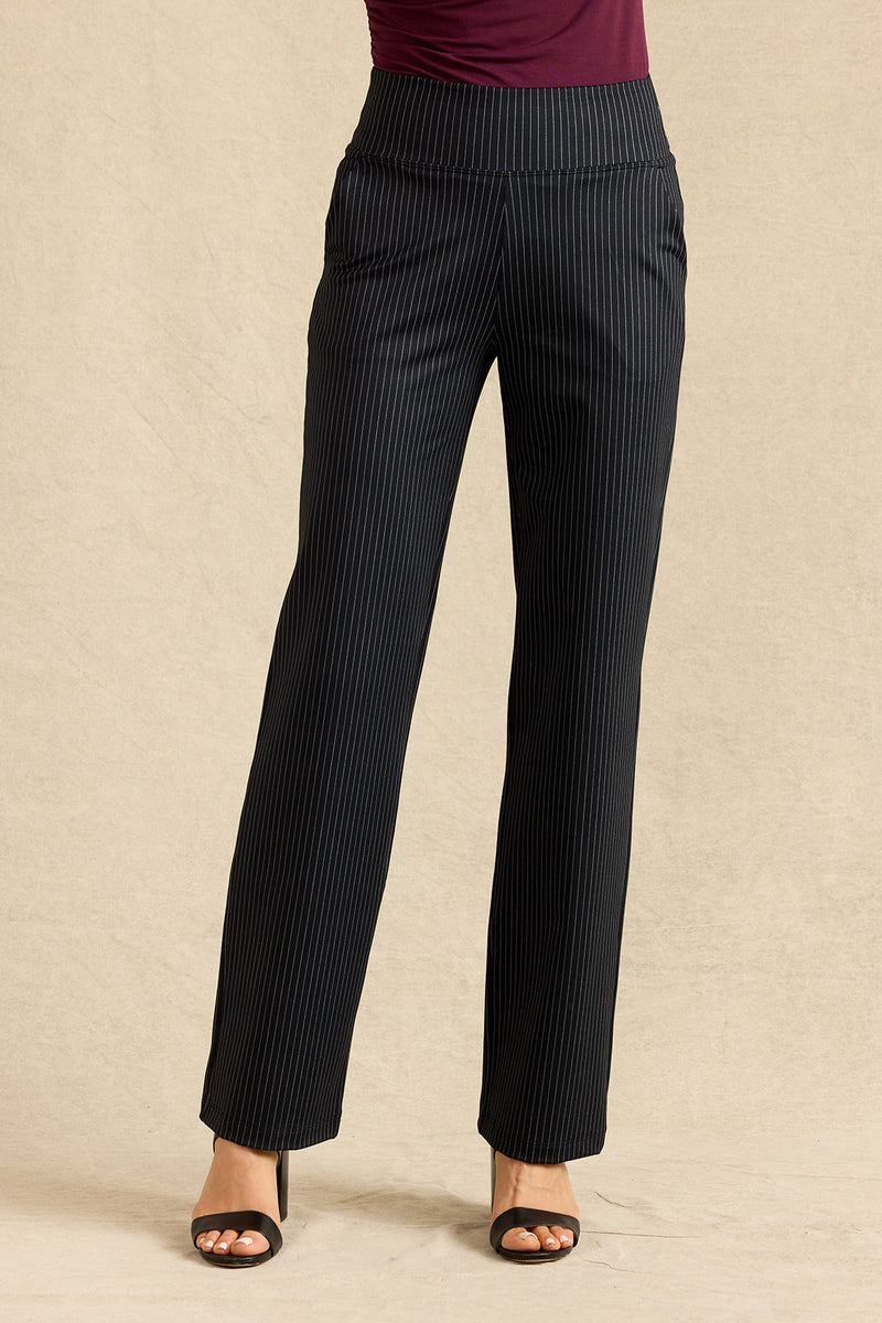 Nina Straight Leg Pant, Mini Pinstripe