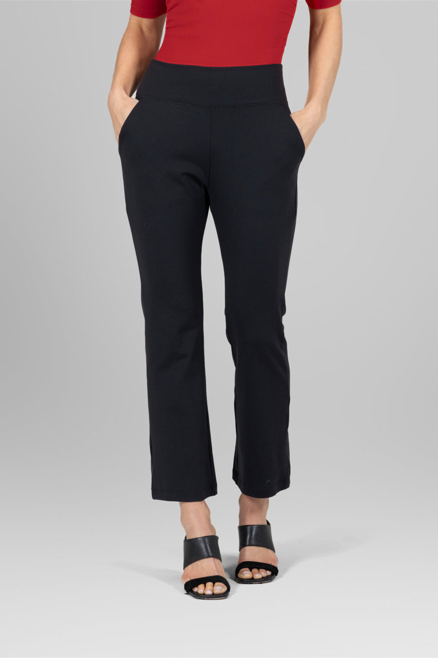 black high waist ankle kick pant