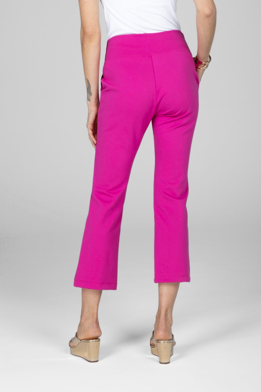 HIGH WAIST ANKLE KICK PANT: GERANIUM