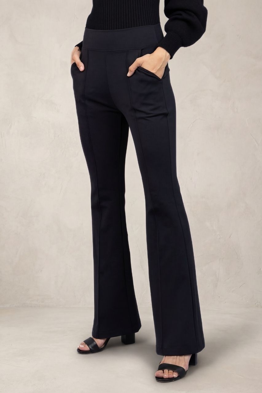 High Waist Victoria Flare Pant - Black Ponte | KiraGrace M (8-10) High Waist Victoria Flare Pant - Black Ponte | KiraGrace M (8-10)