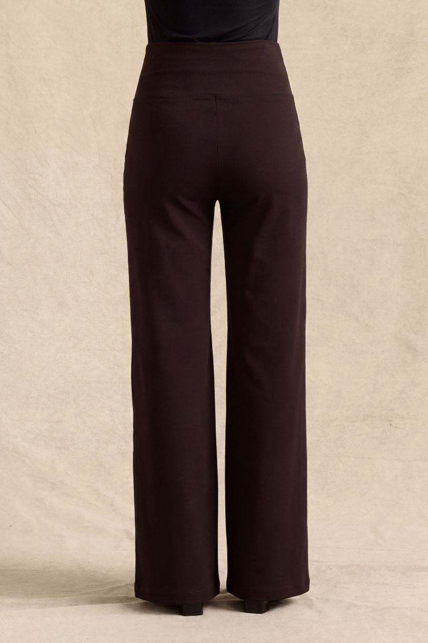 FLAWLESS HIGH WAIST WIDE LEG PANT: SABLE