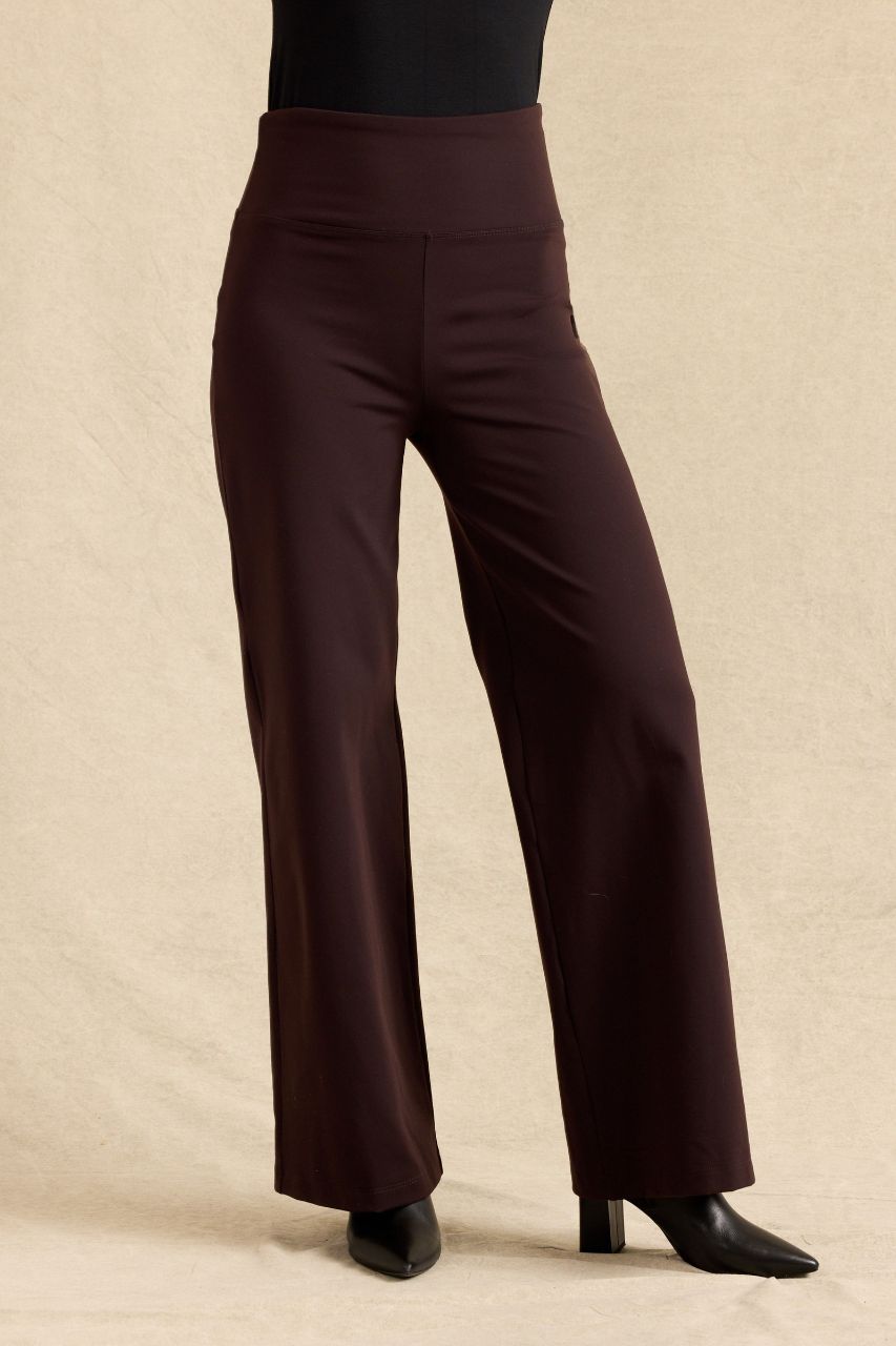 FLAWLESS HIGH WAIST WIDE LEG PANT: SABLE
