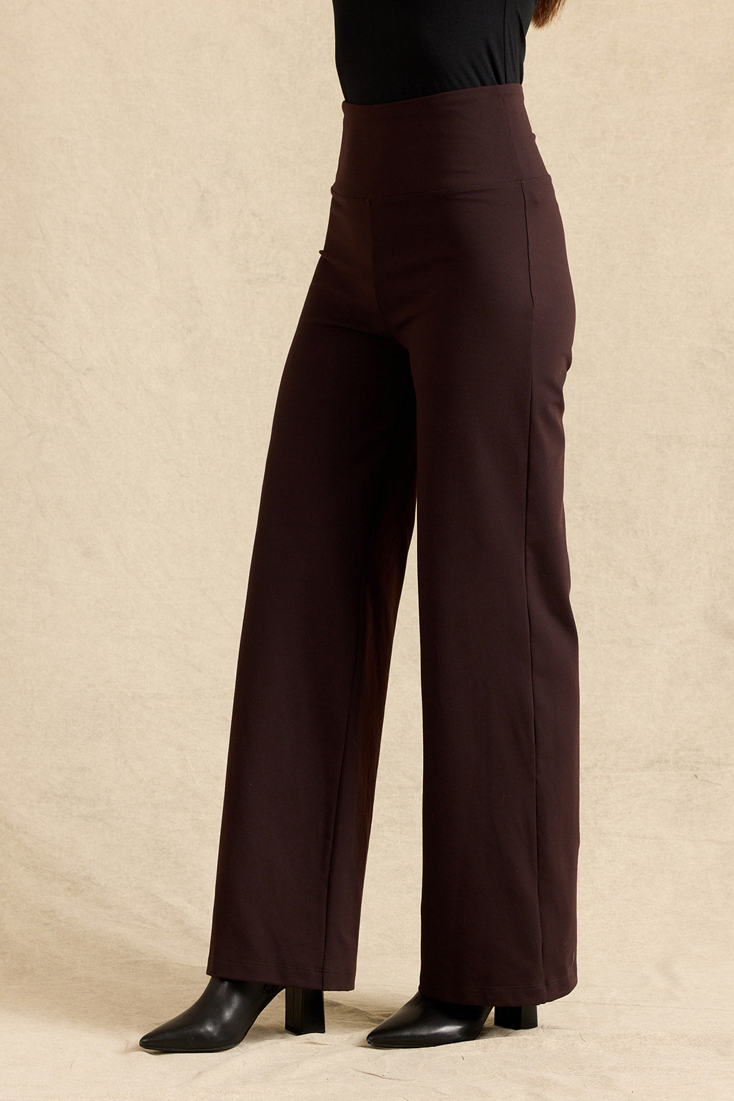 FLAWLESS HIGH WAIST WIDE LEG PANT: SABLE