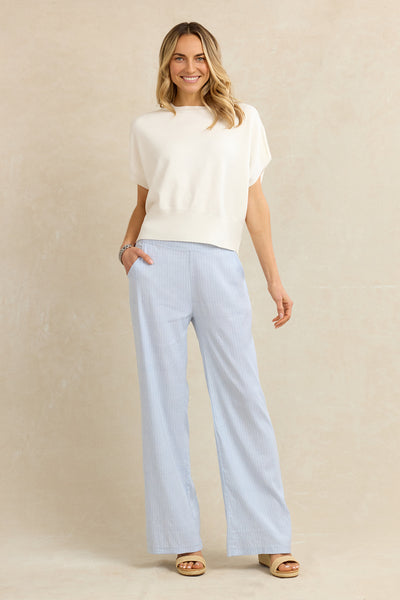 Ravello Linen Pant - Chambray Stripe | KiraGrace | KIRAGRACE