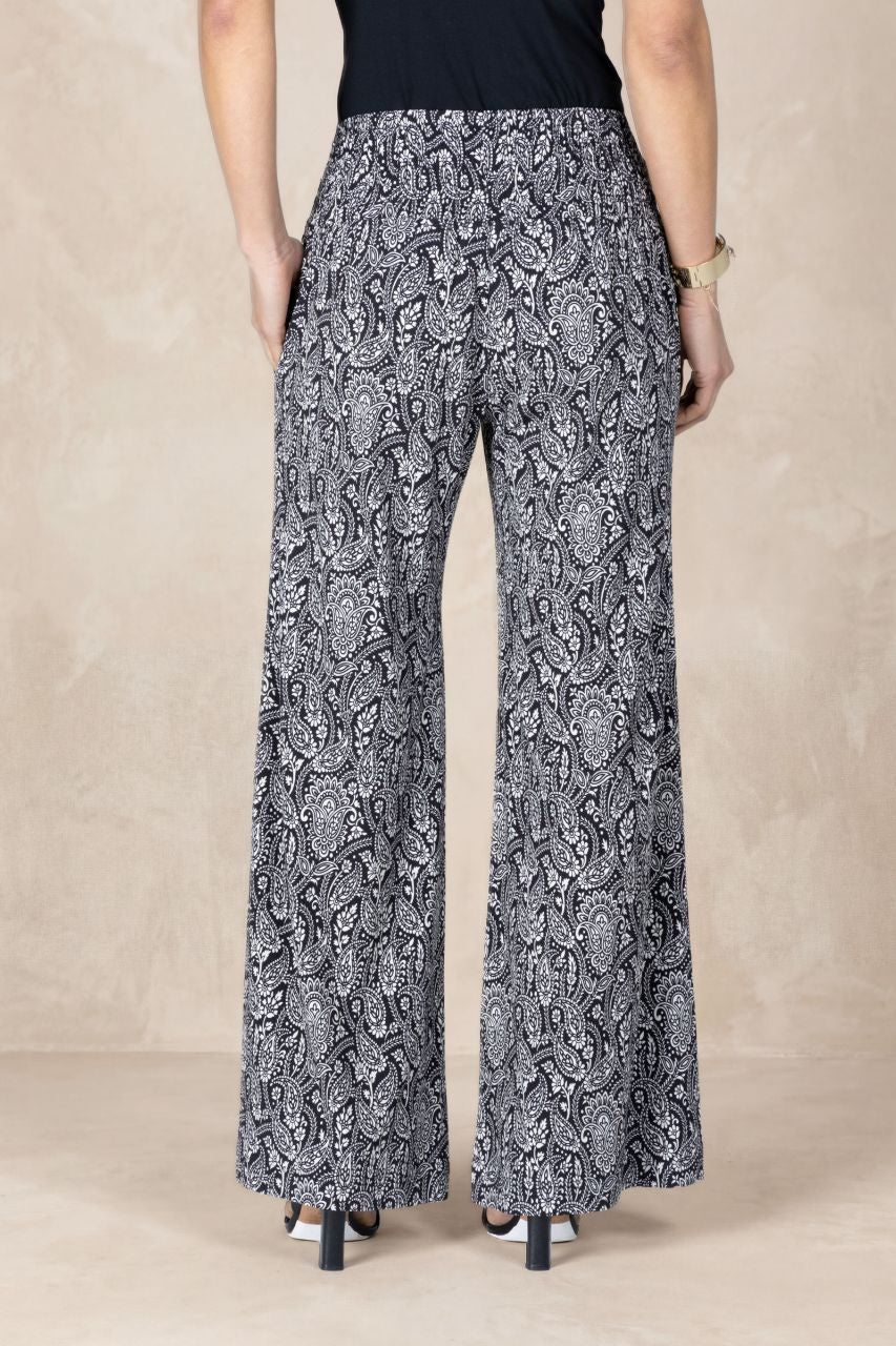 Portofino Travel Pant - Black Paisley | KiraGrace | KIRAGRACE