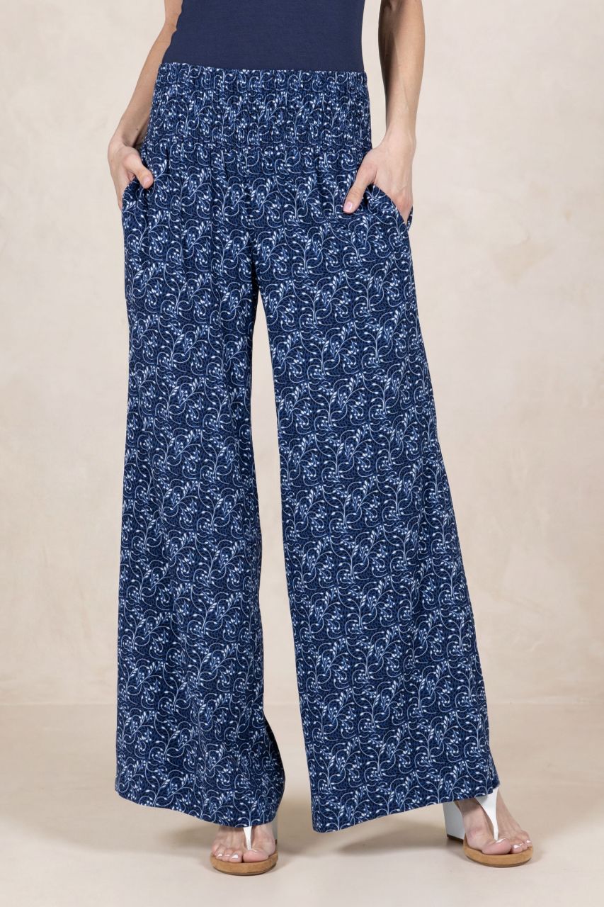 PORTOFINO TRAVEL PANT: BLUE VINES