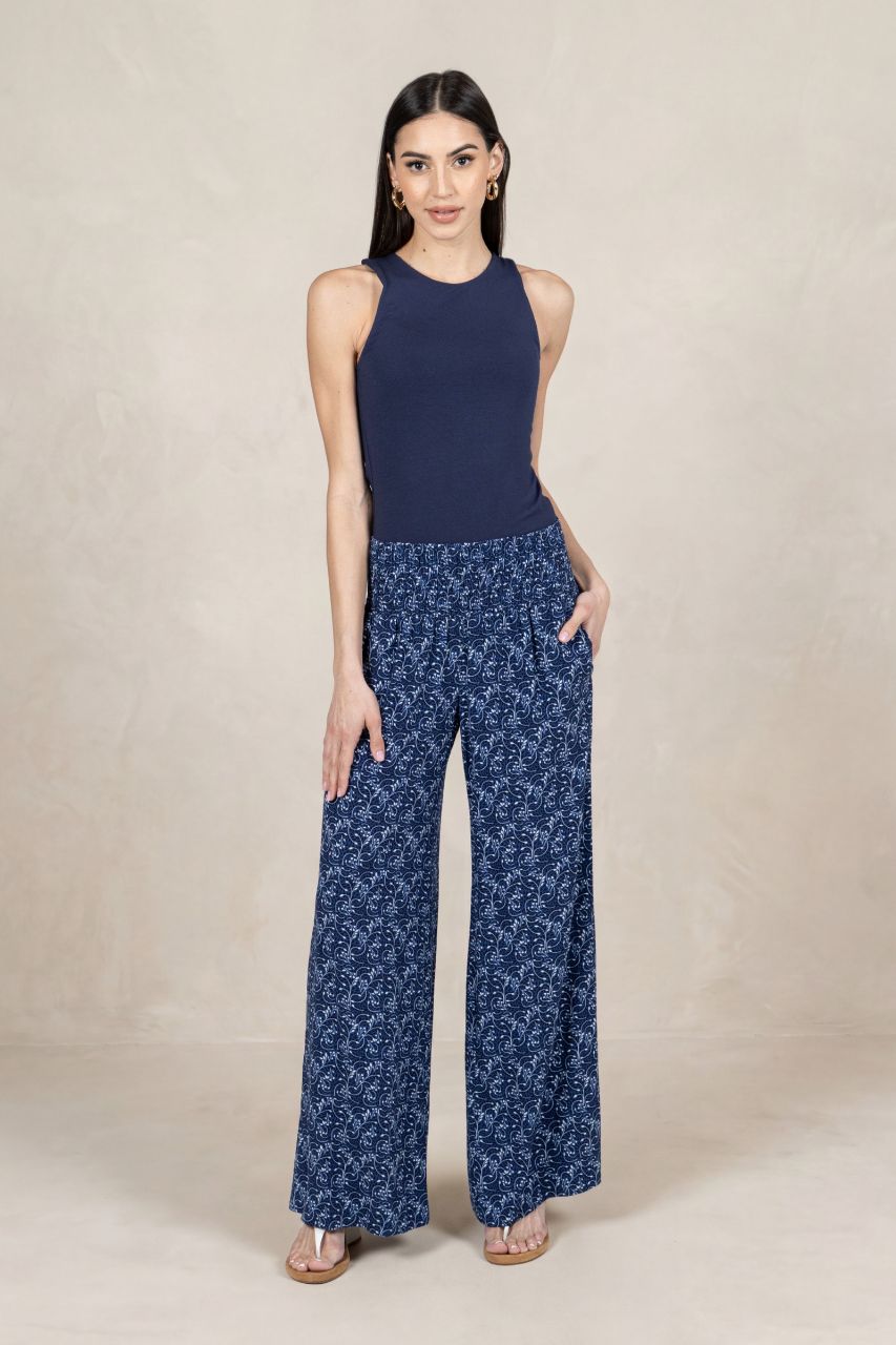 PORTOFINO TRAVEL PANT: BLUE VINES