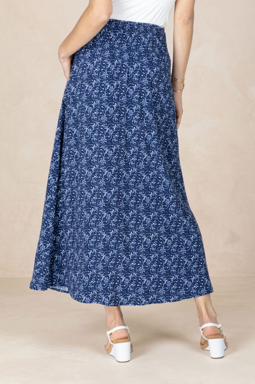 PORTOFINO SKIRT: BLUE VINES