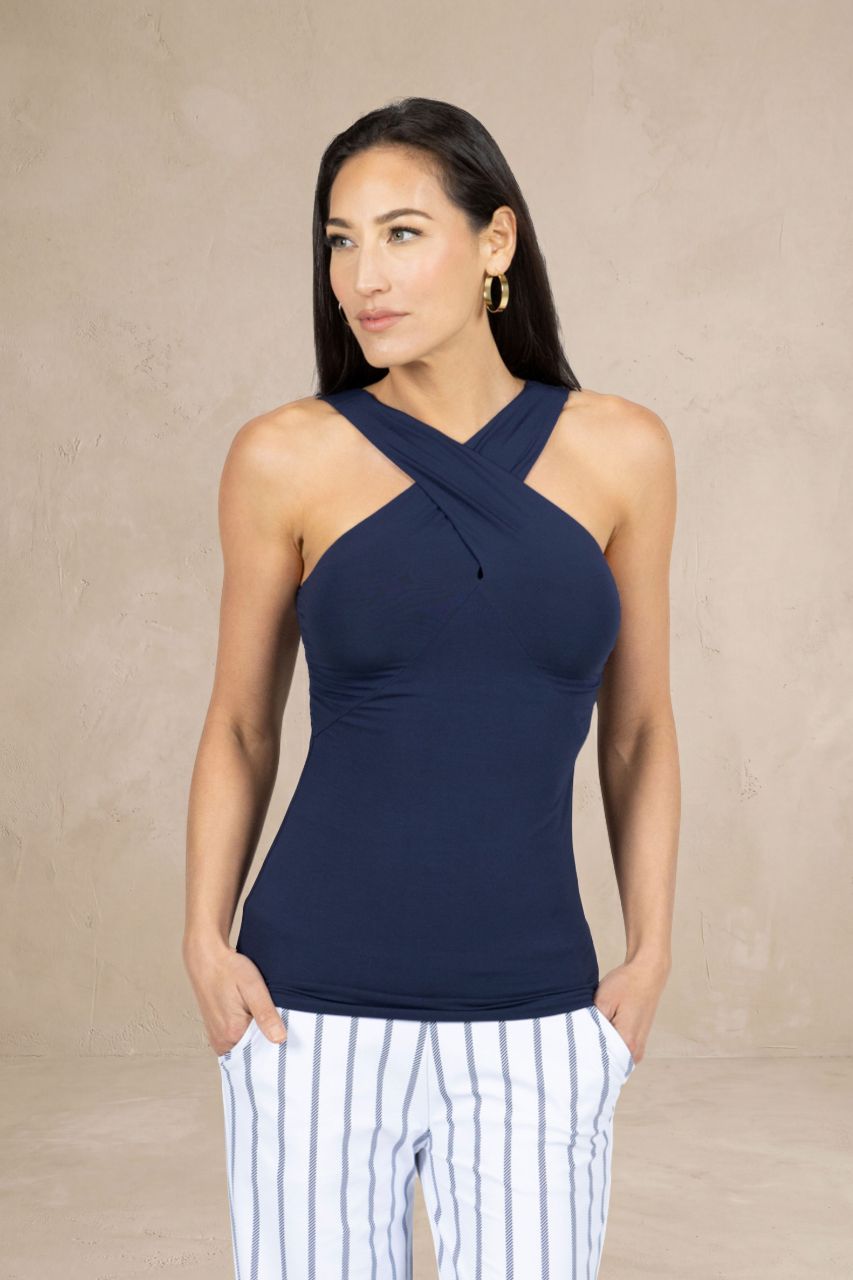 KIRAGRACE LUXE HALTER: MARINE NAVY