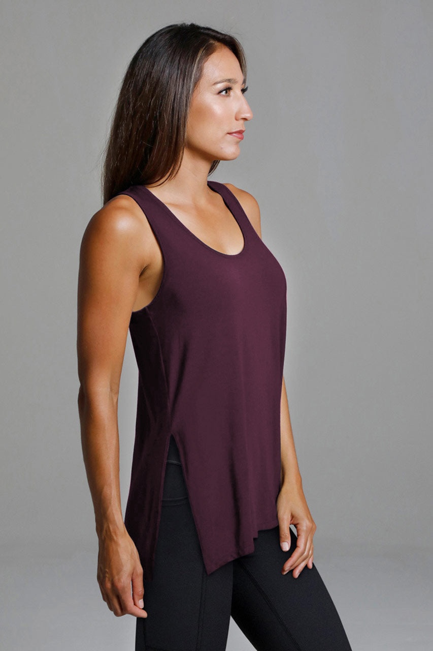 Plumberry Side Split Yoga Tank