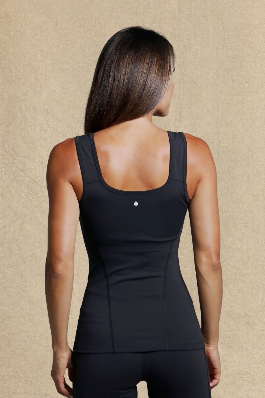DUCHESS SCULPTING YOGA TANK: BLACK