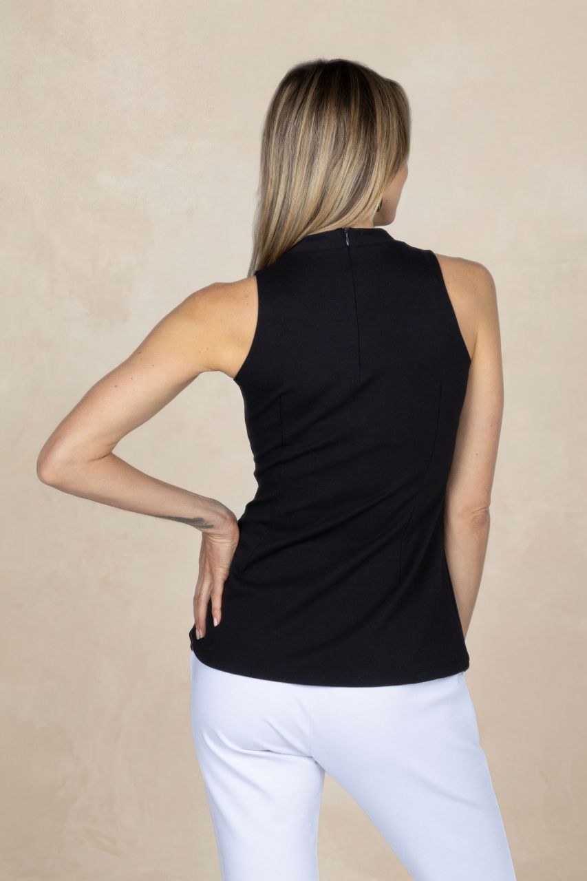 JULIA MOCK TOP: BLACK PONTE