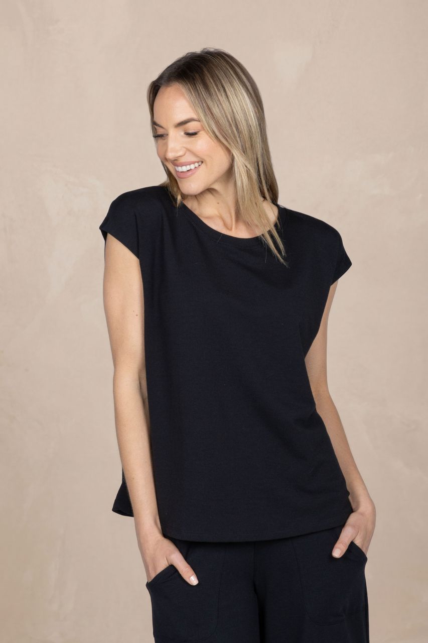 BOHO DOLMAN TOP: BLACK