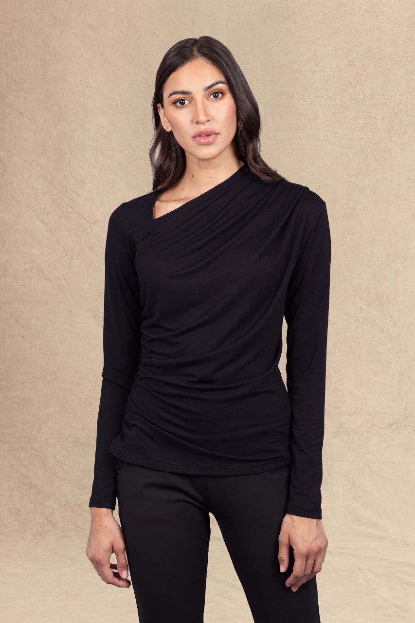 ASYMMETRICAL TOP: BLACK