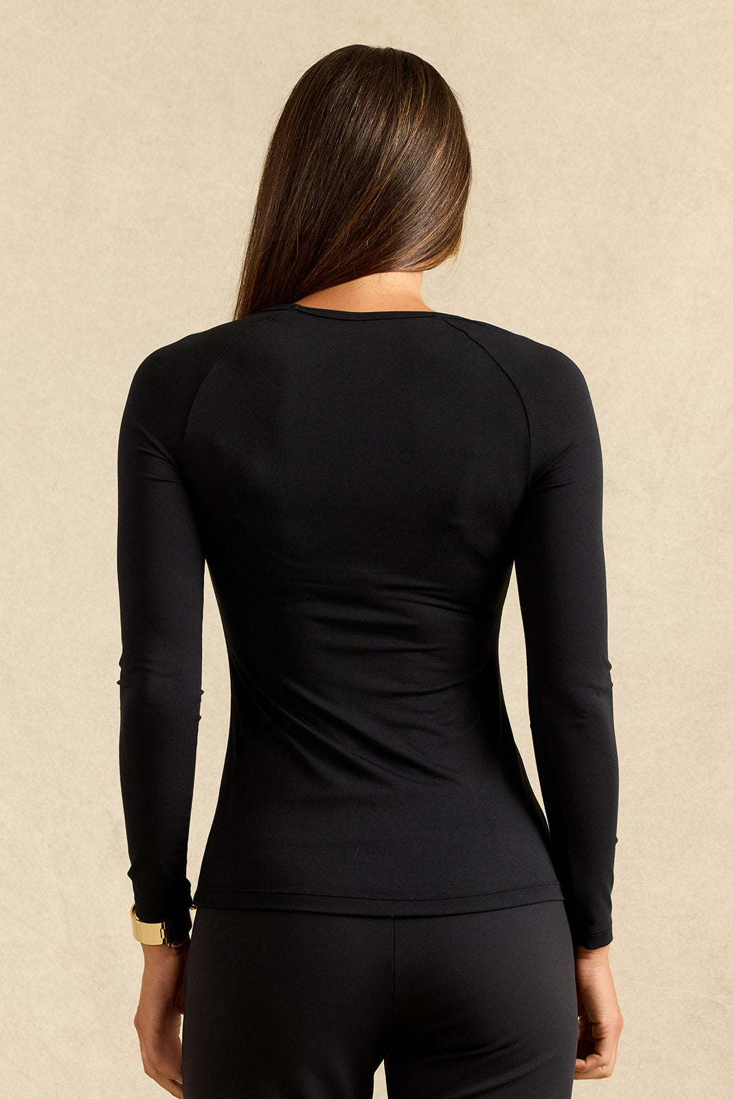 FIONA LONG SLEEVE TOP: BLACK