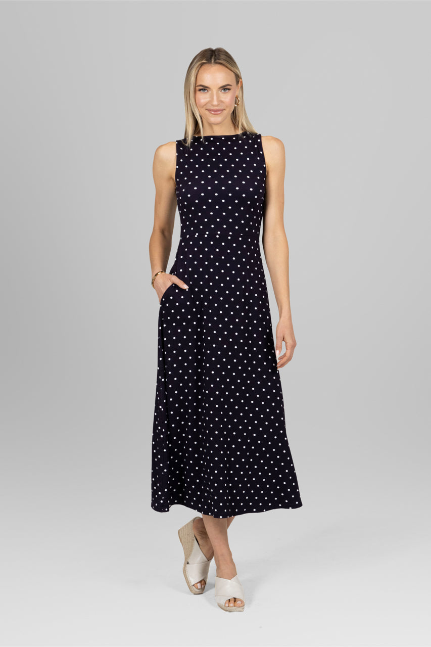 navy midi dress