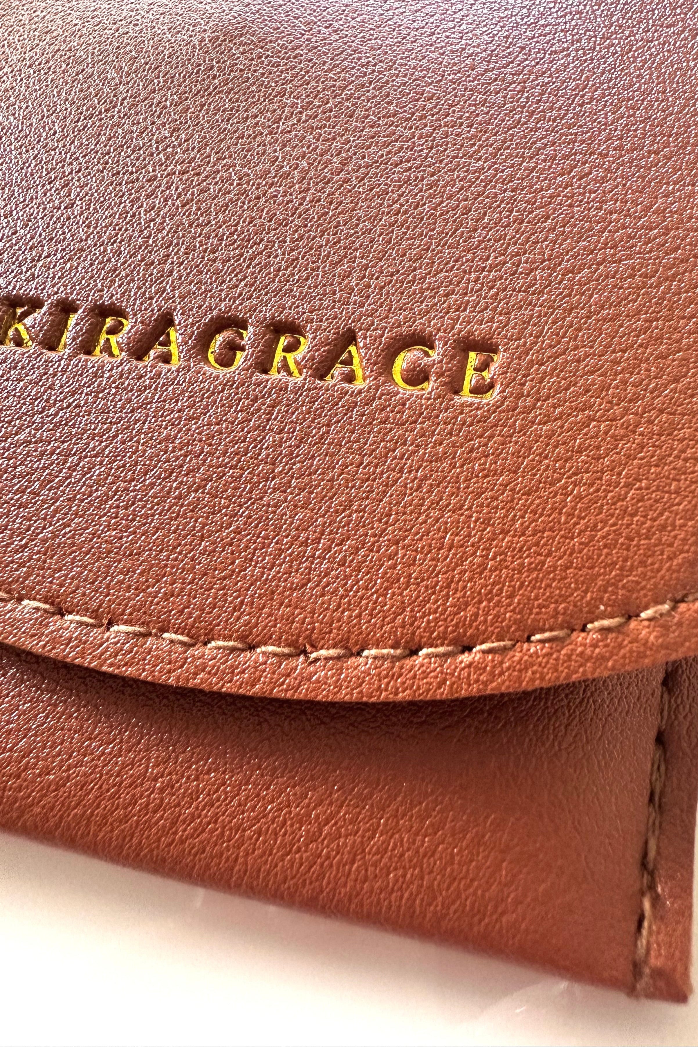 Close up of brown manicure kit